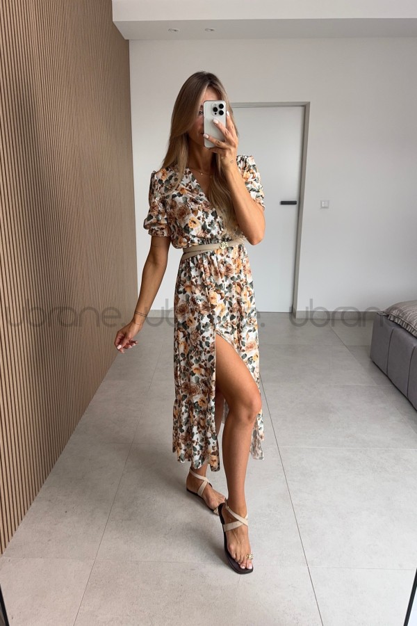 MILANO MIDI DRESS - TEA FLOWERS 4003