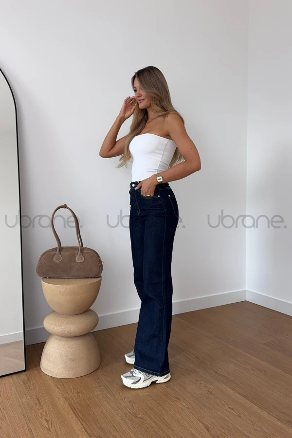 SPODNIE MANILA JEANS WIDE LEG GRANAT - 3368 4