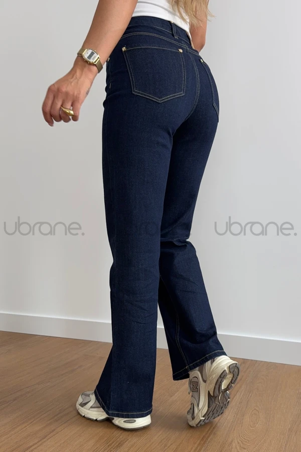 SPODNIE MANILA JEANS WIDE LEG GRANAT - 3368 8