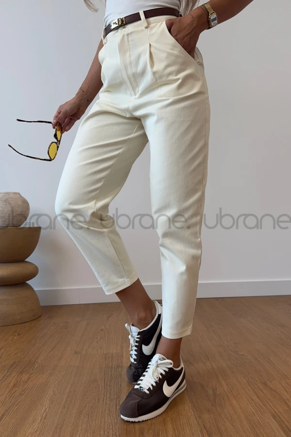 SPODNIE MOMFIT Z WYSOKIM STANEM OZI BUTTER CREAM