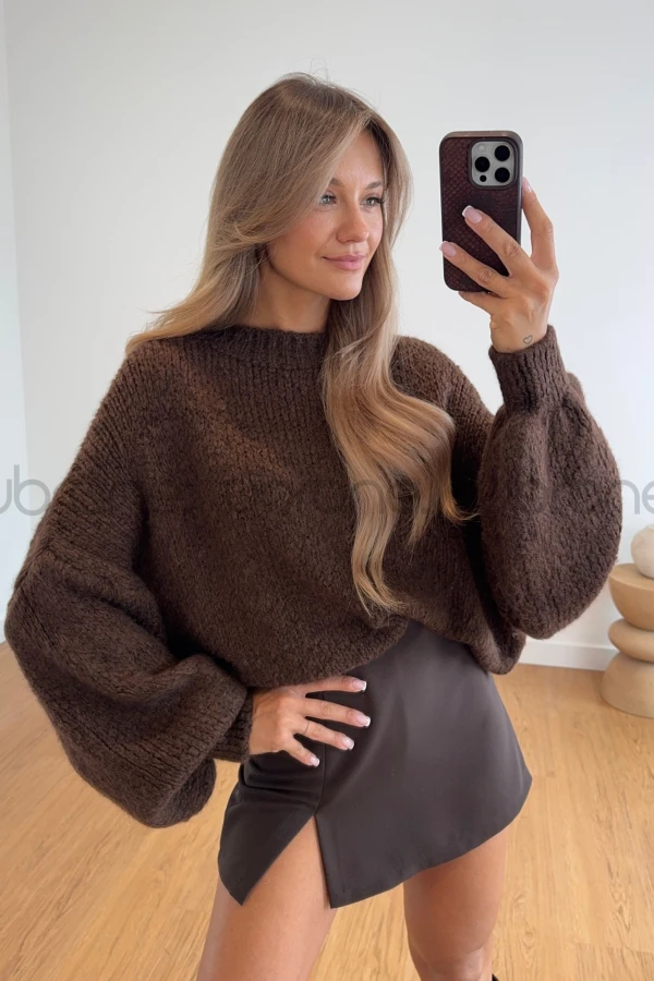 SWETER SELENA CZEKOLADA