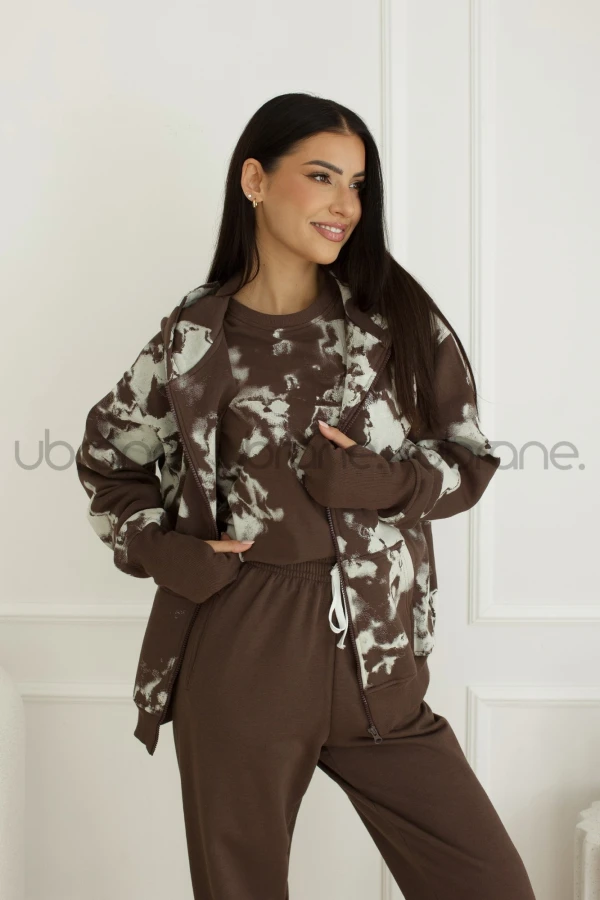 BLUZA NA ZAMEK CZEKOLADOWA HUGO 012