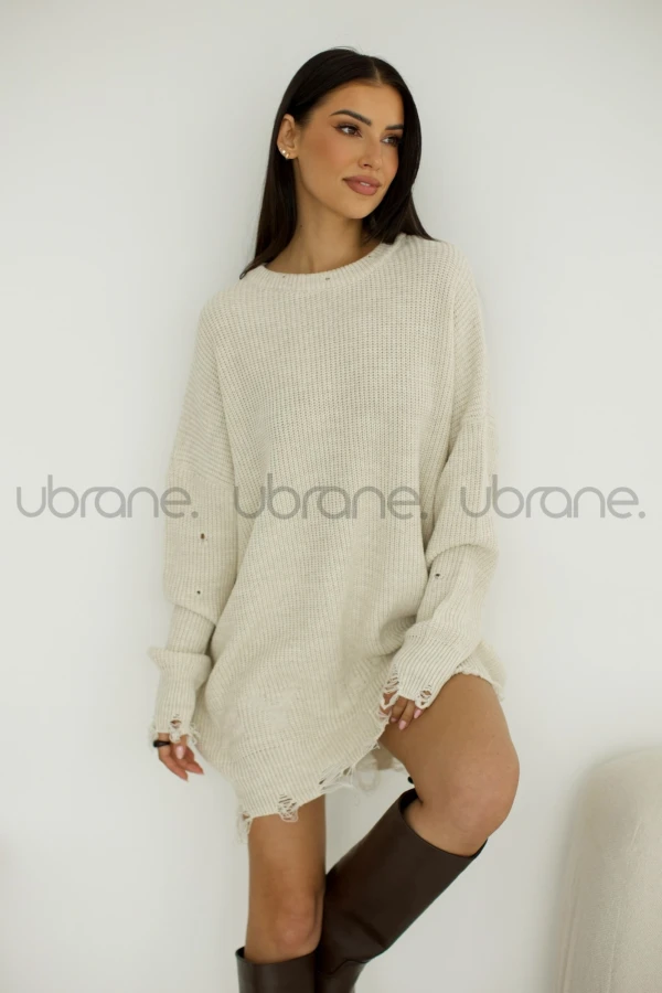 SUKIENKA SWETERKOWA BEŻOWA ESTERA