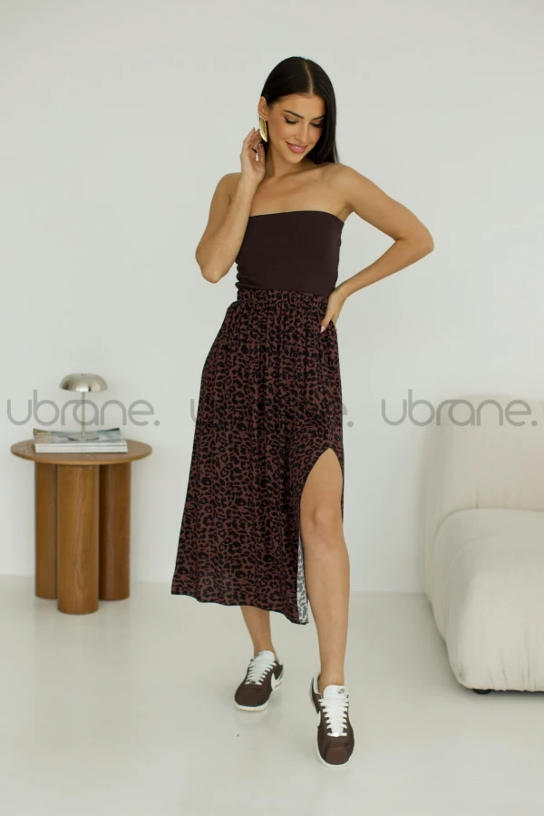 SPÓDNICA Z WISKOZY POLA PANTERKA