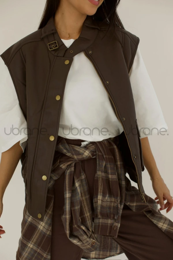 KAMIZELKA SKÓRKA CZEKOLADA KIM