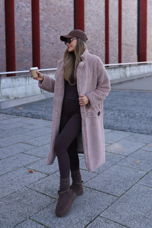 PŁASZCZ TEDDY BEŻOWY