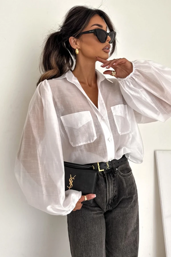 KOSZULA TRANSPARENTNA BIAŁA TOLA 3