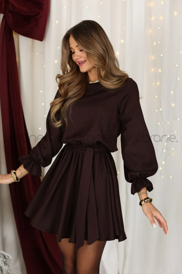 SUKIENKA Z PASKIEM MERRY CZEKOLADA