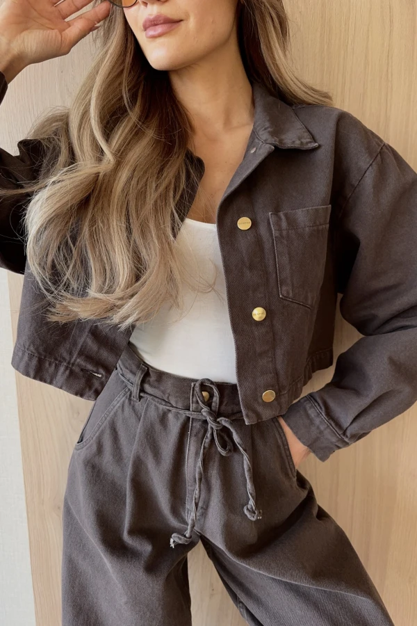 KOSZULA JEANSOWA CZEKOLADOWA COLIN