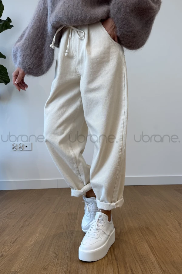 SPODNIE JEANSOWE BEŻOWE COLIN