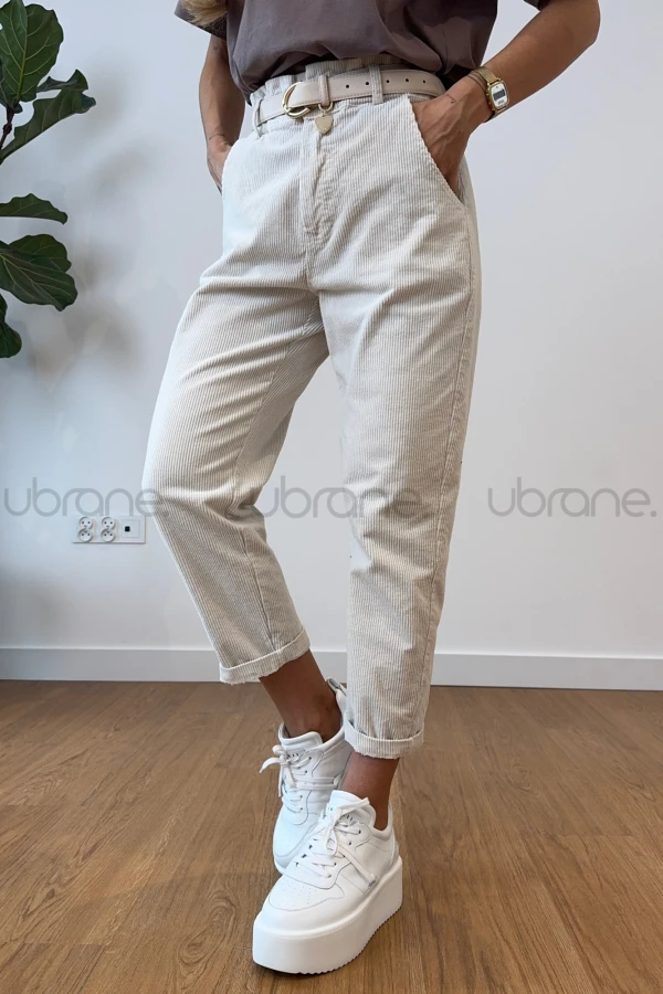 SPODNIE AMSTERDAM SZTRUKSOWE BEŻ