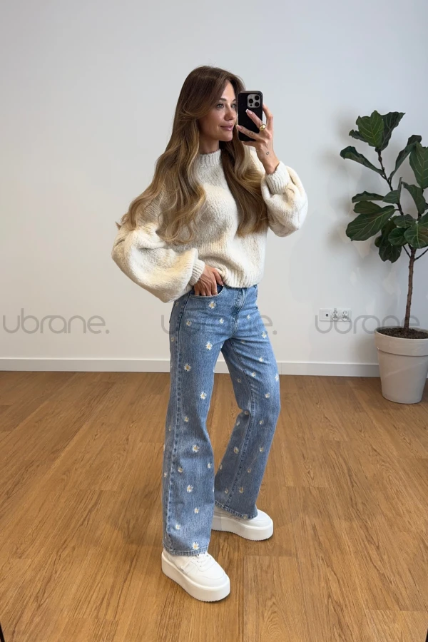 SPODNIE JEANSOWE WIDE LEG STOKROTKA 2