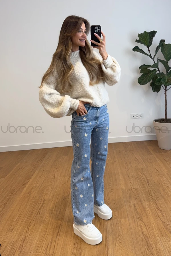 SPODNIE JEANSOWE WIDE LEG STOKROTKA 4