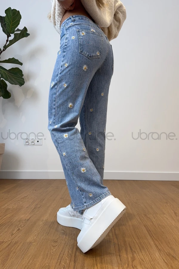 SPODNIE JEANSOWE WIDE LEG STOKROTKA