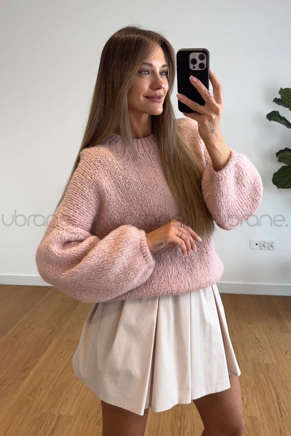 SWETER POLA BRUDNY RÓŻ