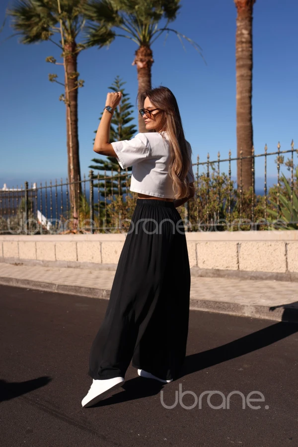 SPODNIE ADEJE Z 100% WISKOZY CZERŃ