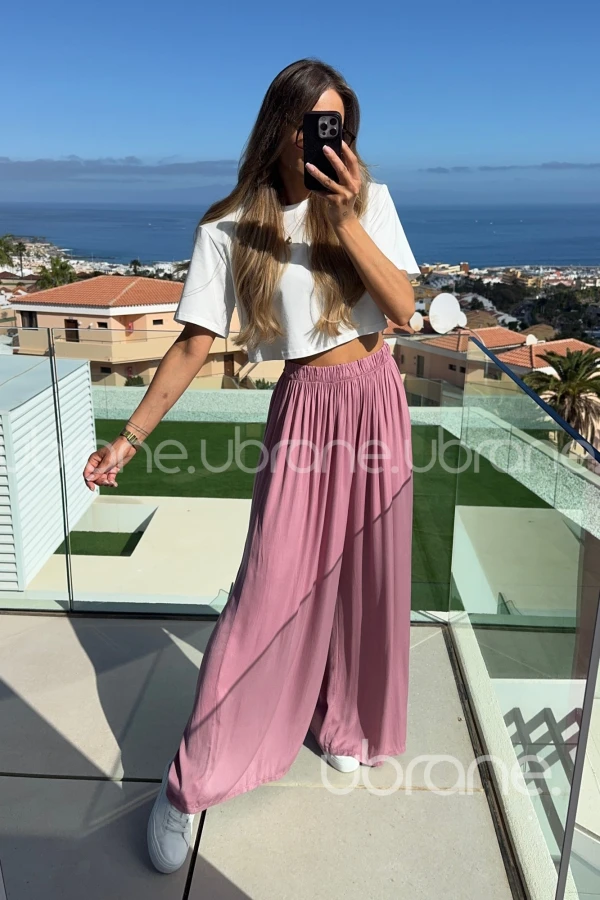 SPODNIE ADEJE Z 100% WISKOZY JAGODA