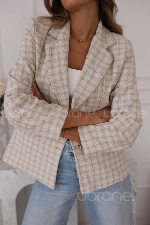 CHECK BLAZER BEIGE CARMEN