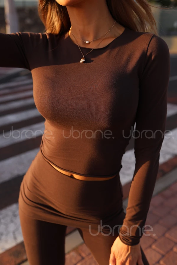 LONGSLEEVE BAWEŁNIANY BY UBRANE CZEKOLADA TIAGO 5