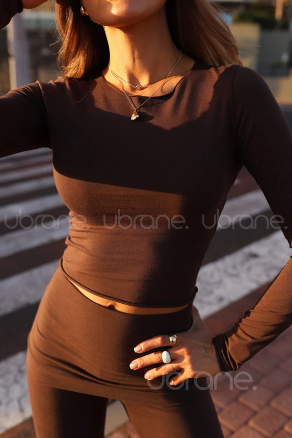 LONGSLEEVE BAWEŁNIANY BY UBRANE CZEKOLADA TIAGO 8